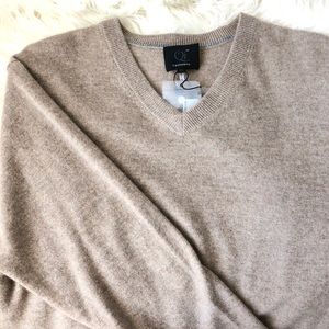 NWT 100% Cashmere Sweater Mens Tan Brown Beige